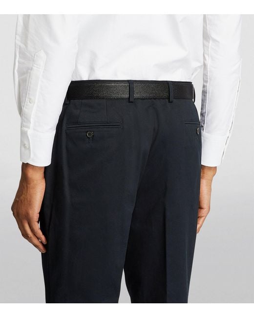 Thom Browne Black Leather Tricolour Belt for men