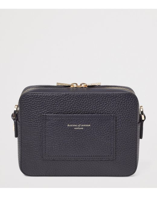 Aspinal Blue Leather Camera Bag