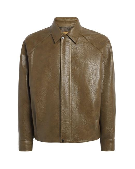LE17SEPTEMBRE Green Faux Leather Jacket for men