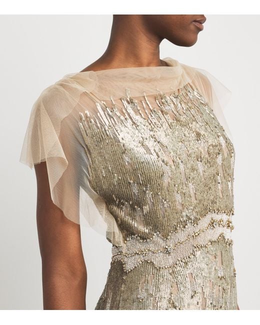 Jenny Packham Natural Tulle Sequinned Bonnie Gown