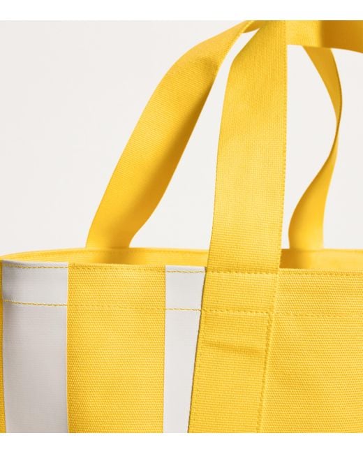 Harrods Yellow Medium Cotton Logo Tote Bag