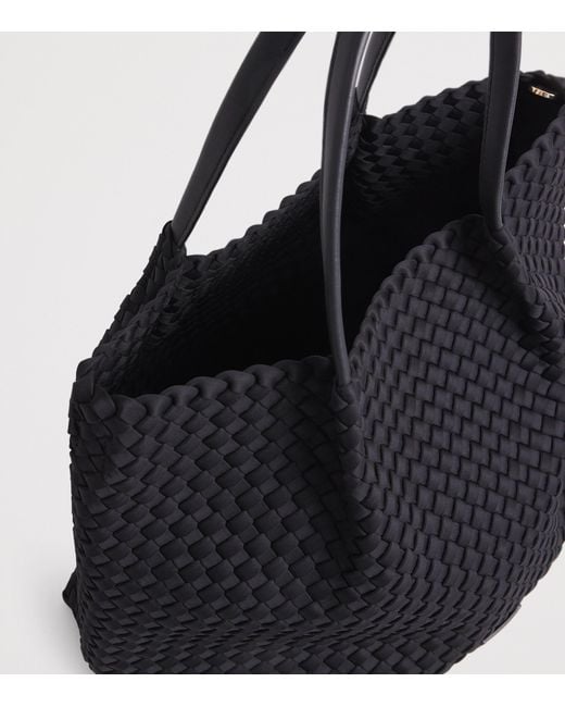 Harrods Black Neoprene Woven East-West Tote Bag