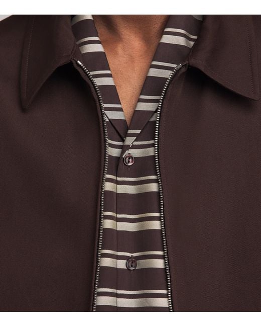 Sandro Brown Cotton Collared Jacket for men