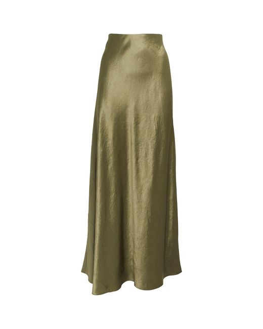 Vince Green Satin Maxi Skirt