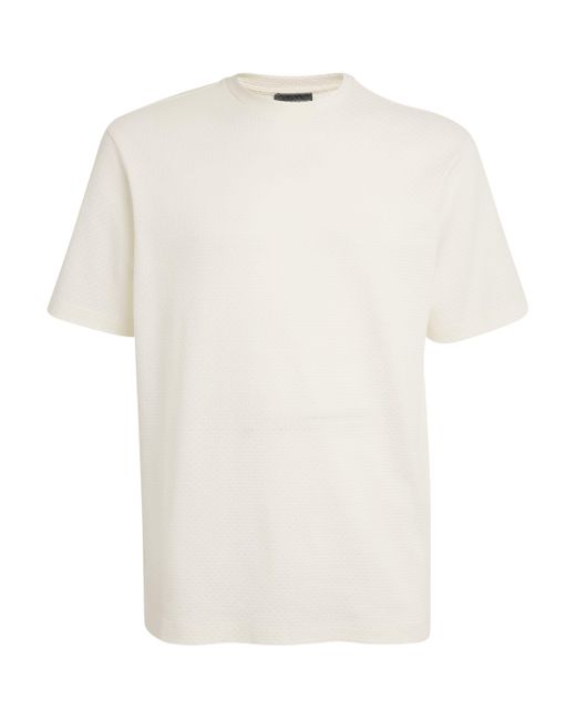 Emporio Armani White Cotton Woven T-Shirt for men