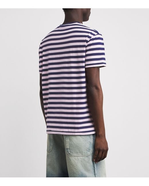 Polo Ralph Lauren Blue Cotton Stripe Classic Fit T-Shirt for men
