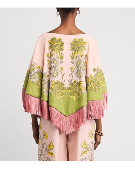 LaDoubleJ Multicolor Reversible Fringed Poncho