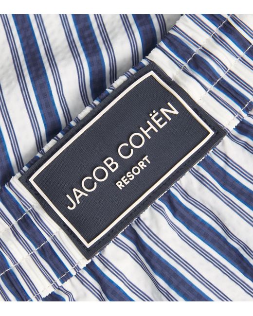 Jacob Cohen Blue Stripe Swim Shorts for men