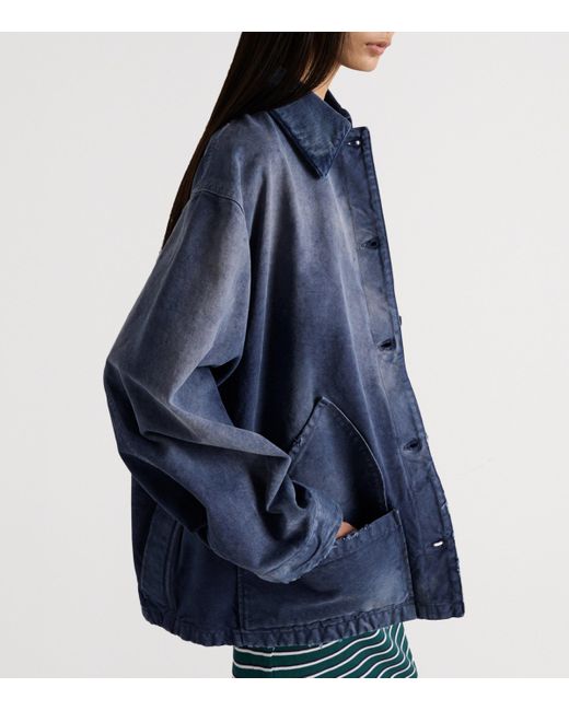 Prada Blue Canvas Trucker Jacket