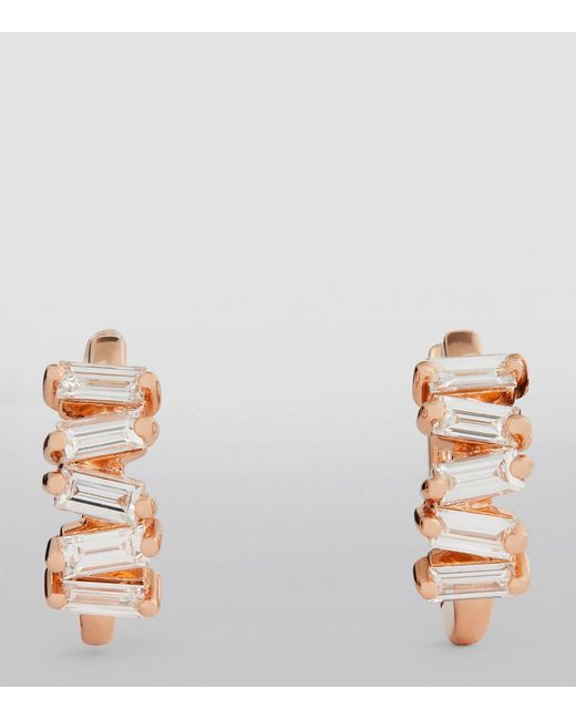 Suzanne Kalan Metallic And Diamond Bold Huggie Earrings