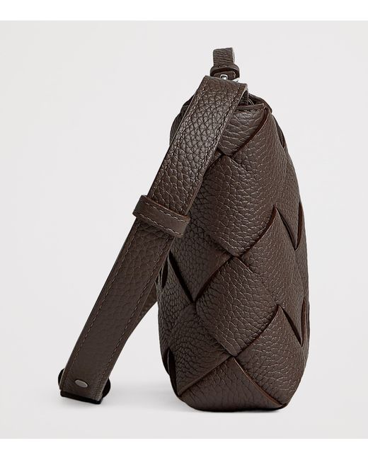 Bottega Veneta Brown Small Leather Diago Messenger Bag for men