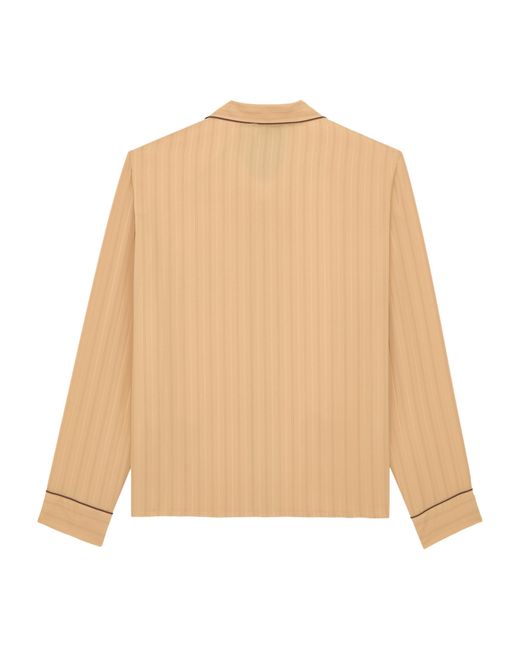 Saint Laurent Natural Silk Stripe Pyjama Top for men