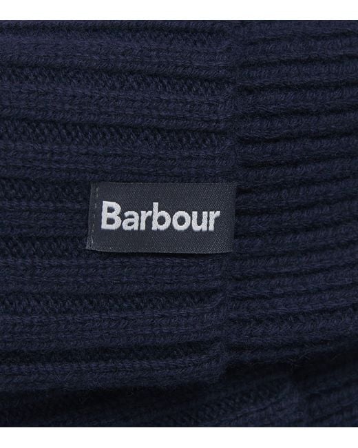 Barbour Blue Wool-Cashmere Danforth Beanie for men