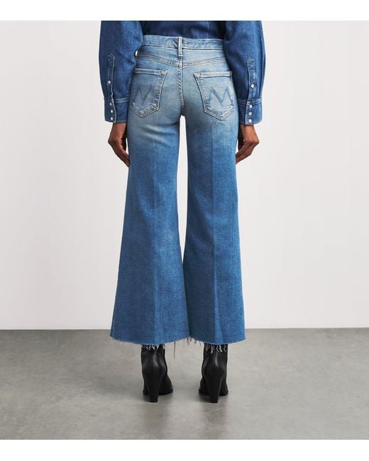 Mother Blue The Roller Fray Wide-Leg Jeans