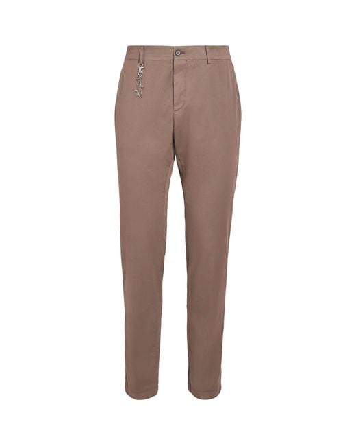 Paul & Shark Gray Cotton-Silk-Blend Straight Chinos for men