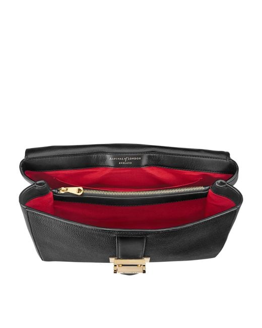 Aspinal Black Large Leather Lottie Cross-Body Bag