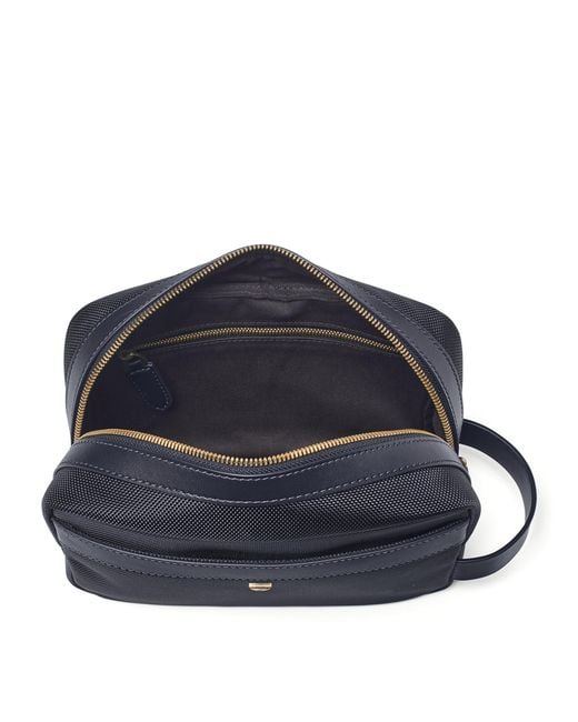 Aspinal Blue Logo-Detail Wash Bag for men