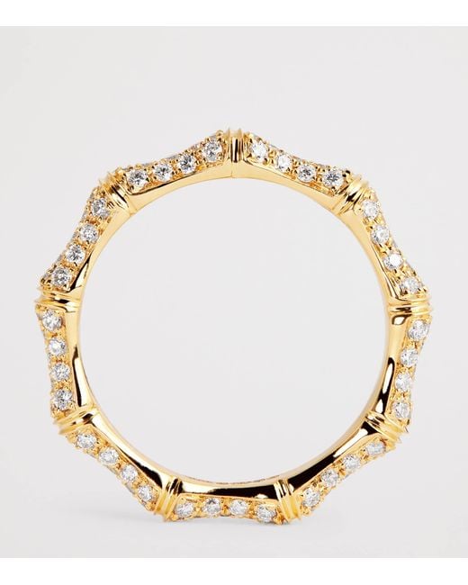 Anita Ko Metallic And Pavé Diamond Bamboo Ring