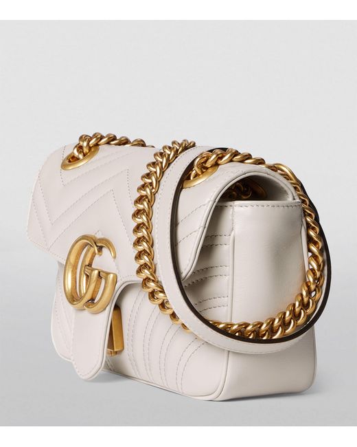 Gucci Natural Mini Leather Marmont Shoulder Bag