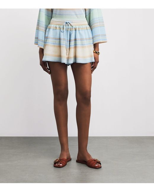 Zimmermann Blue Indra Stripe Shorts