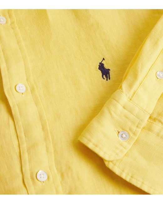 Polo Ralph Lauren Yellow Linen Classic Fit Shirt