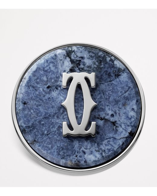 Cartier Blue Sterling Double C De Cufflinks for men