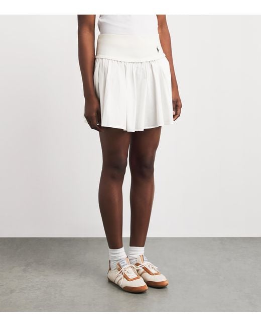 Polo Ralph Lauren White Cotton Flounce Mini Skirt