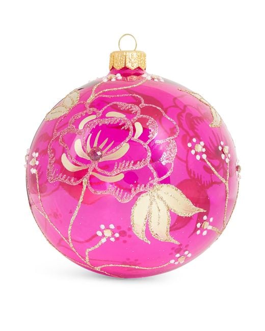 Harrods Pink Floral Bauble