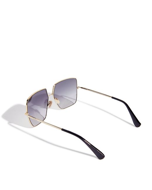 Max Mara Metallic Metal Oversized Sunglasses
