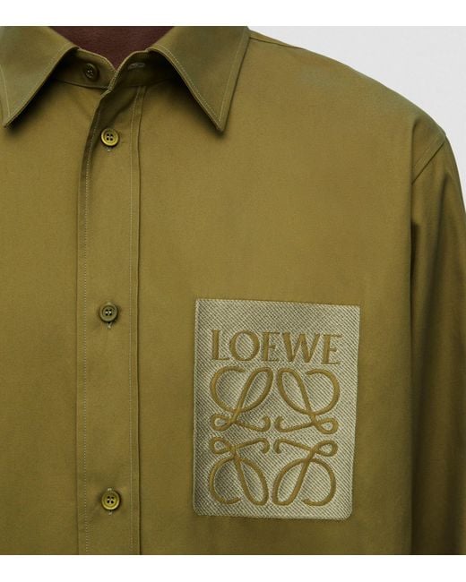 Loewe Green Anagram-patch Shirt for men