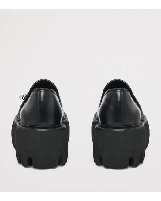 McQueen Black Leather Sofa Loafers