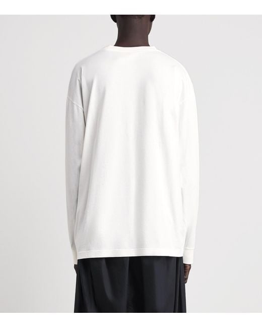 MM6 by Maison Margiela White Cotton Numerical Logo T-Shirt for men