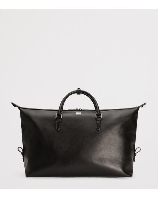 Dolce & Gabbana Black Leather Roma Holdall for men