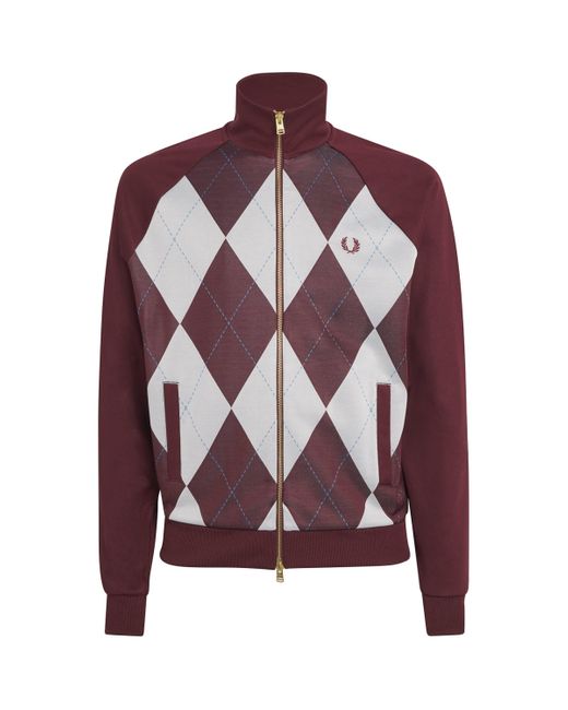Fred Perry Purple Argyle Track Jacket for men