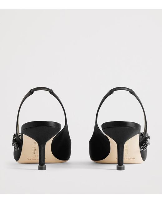 Balenciaga Black X Manolo Blahnik Embellished Slingback Heels 50