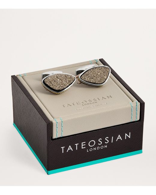 Tateossian Metallic Sterling And Drusy Cufflinks for men