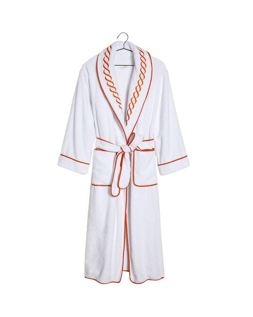 Pratesi White Cotton Treccia Bathrobe for men