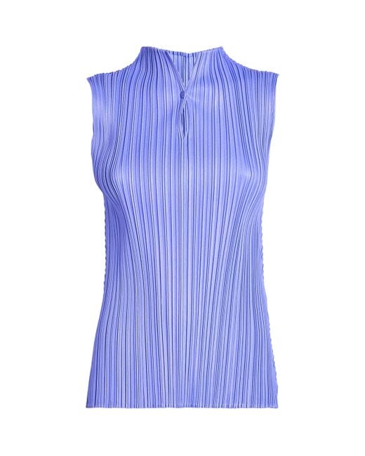Pleats Please Issey Miyake Blue Mellow Pleats Top