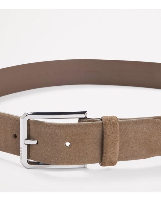 Boss Brown Suede Caleb Belt for men
