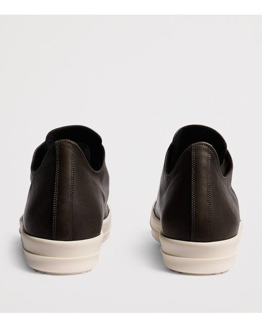 Rick Owens Brown Leather Classic Low-Top Sneakers for men