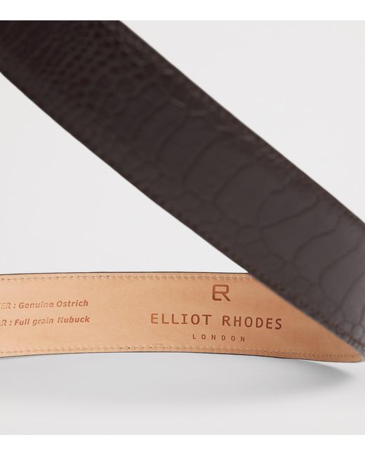 Elliot Rhodes Brown Ostrich Leather Belt for men