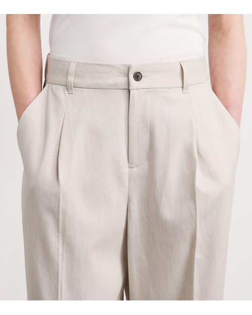 Varley White Cropped Ellison Trousers
