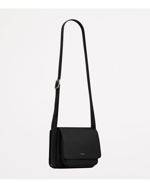Saint Laurent Black Small Logo Messenger Bag for men