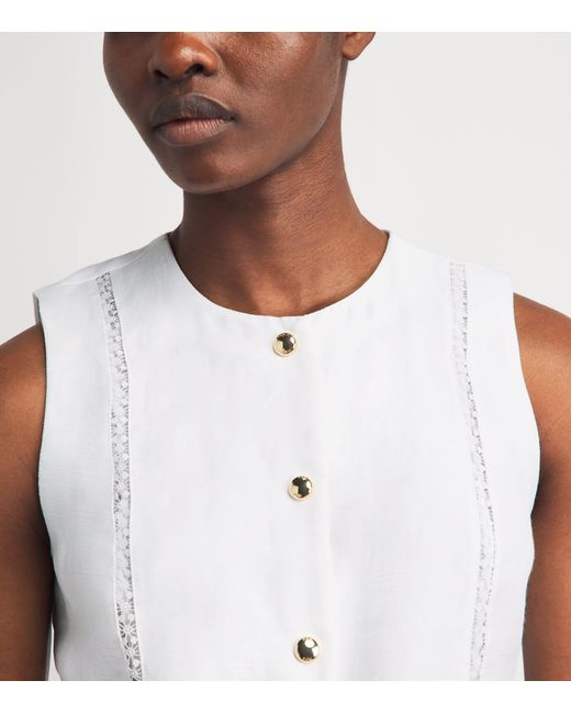 Maje White Embroidered Waistcoat