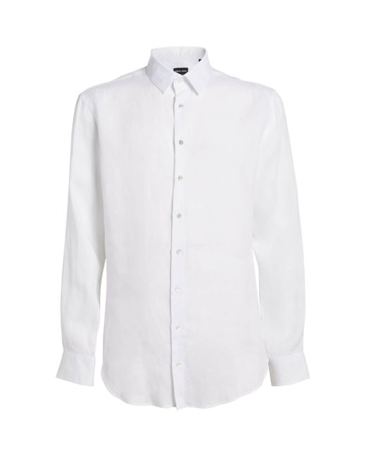 Giorgio Armani White Linen Shirt for men