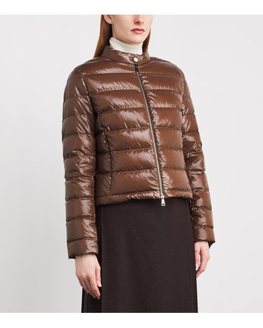 Moncler Brown Down Papillon Puffer Jacket