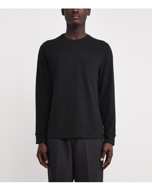 Vince Black Sueded Jersey Pocket T-Shirt for men