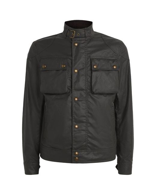 Belstaff Black Waxed Cotton Racemaster Jacket for men