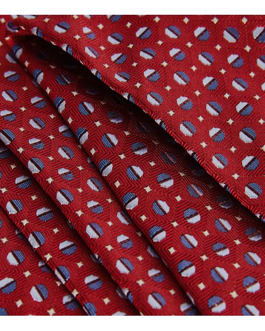 Eton of Sweden Red Silk Geometric Tie for men