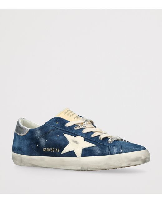 Golden Goose Deluxe Brand Blue Leather Super-Star Sneakers for men